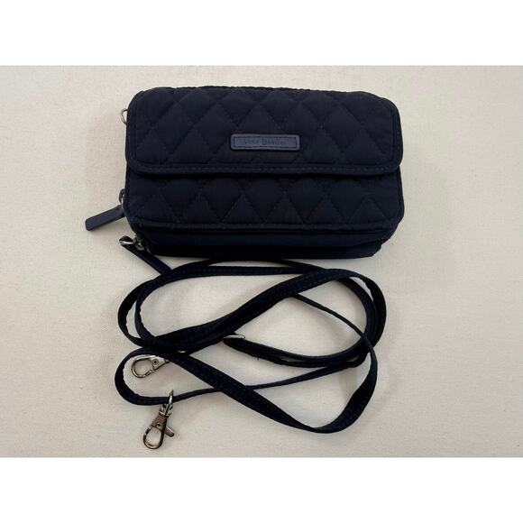 Vera Bradley Quilted Navy Convertible Wallet Crossbody RFID - Picture 1 of 7